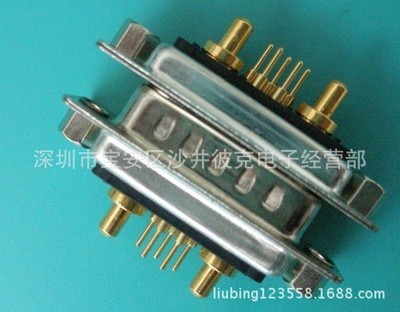 【DB大電流車PIN DB頭2W2公頭母頭插板式180度直插后鎖螺絲】價格,廠家,圖片,連接器,深圳市寶安區沙井彼克電子經營部-